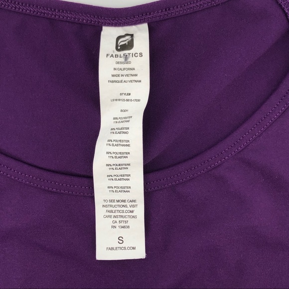 Fabletics Purple Angeline Top W/ Cutout Sleeves SM - Picture 8 of 8